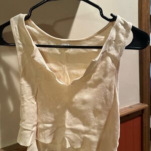 Women's Cream Sleeveless Top
